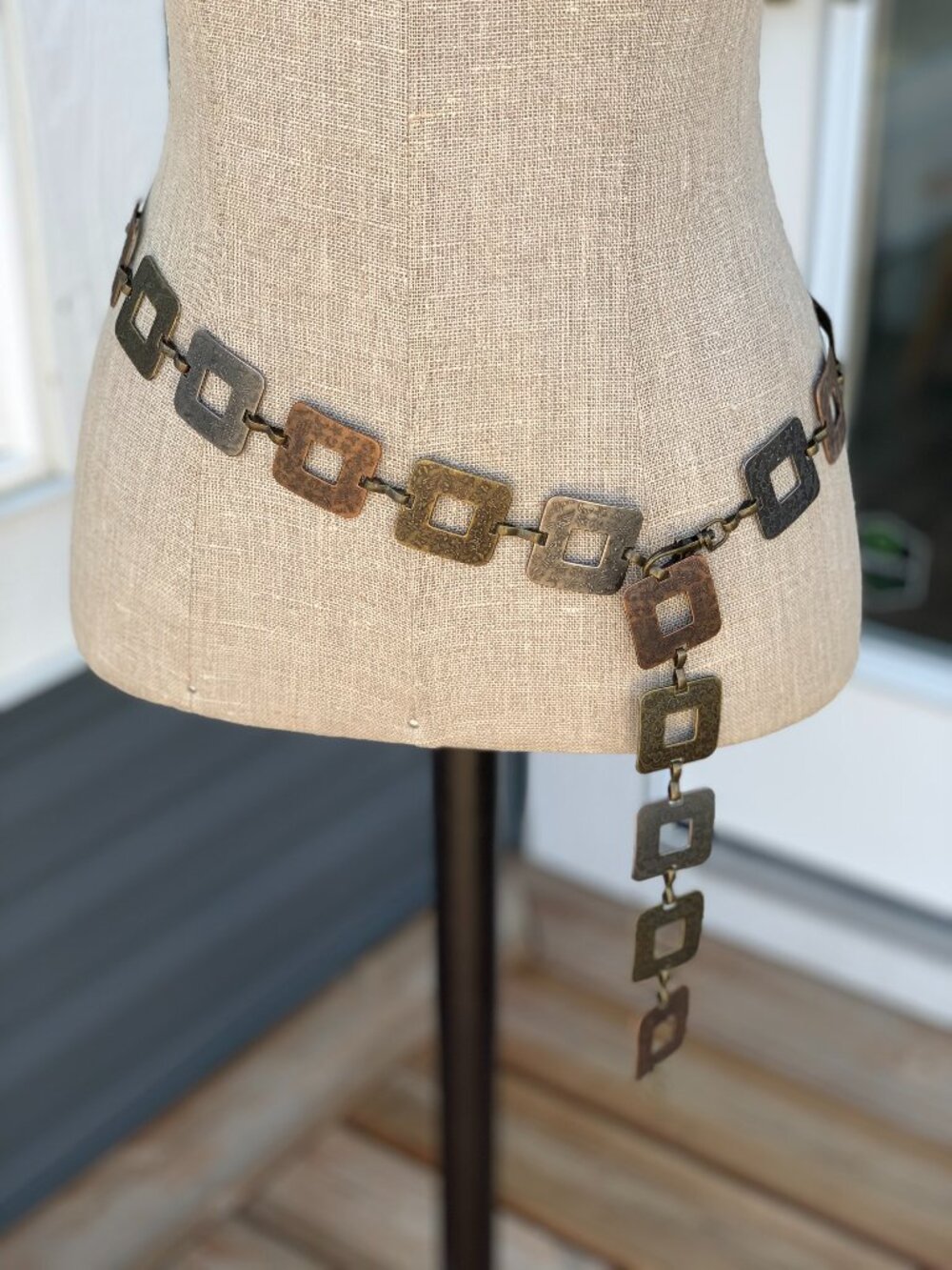 Vintage Chain Hip Waist Belt Bronze Moon Stars Beach Festival Boho Retro Hippie